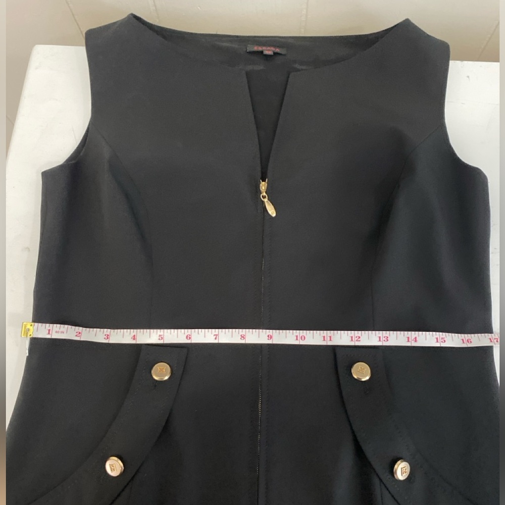 Escada Black Sleeveless Midi Dress with Gold Accents Size 38 (US 8) - Picture 9 of 13